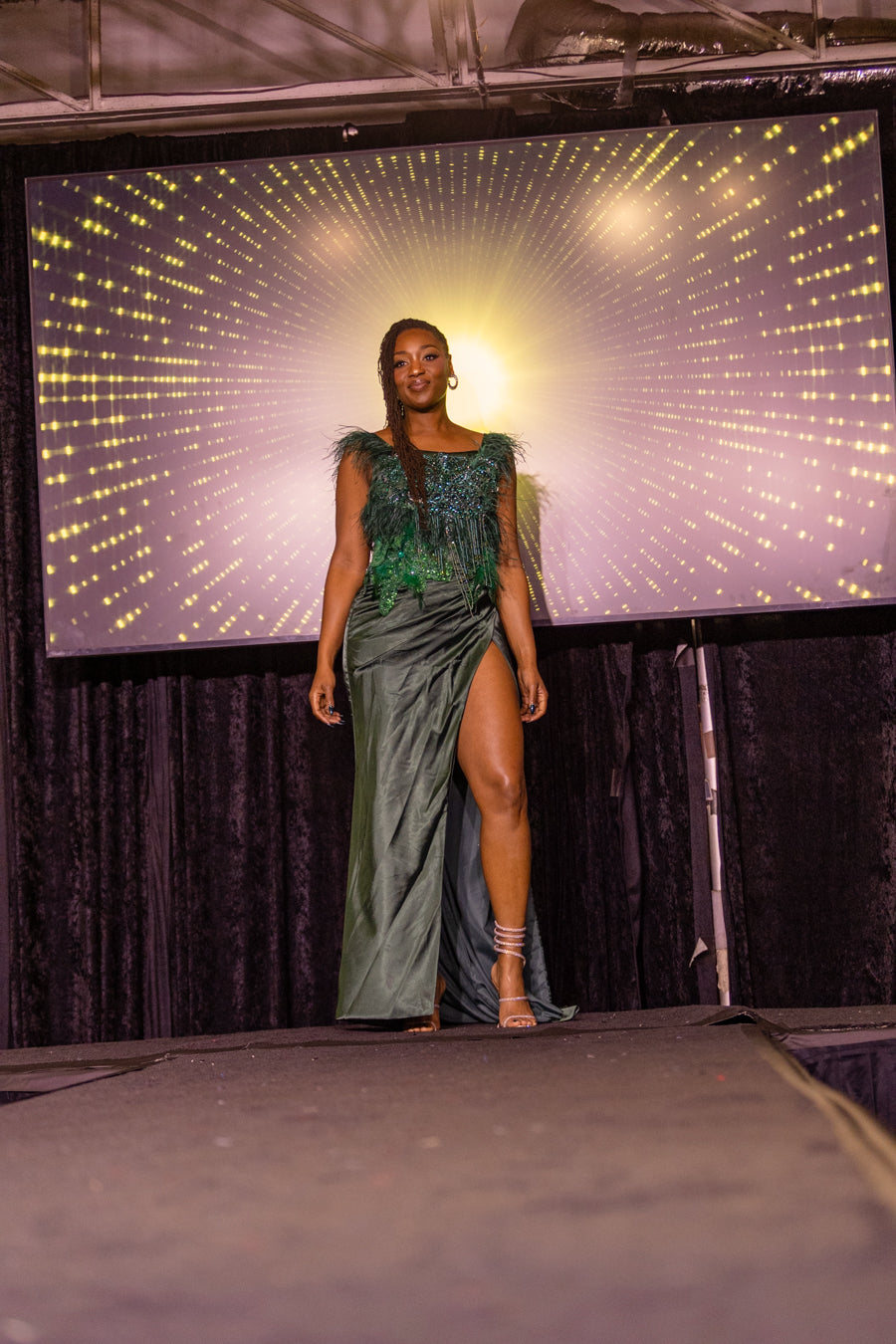 Emerald Luxe Slit Gown