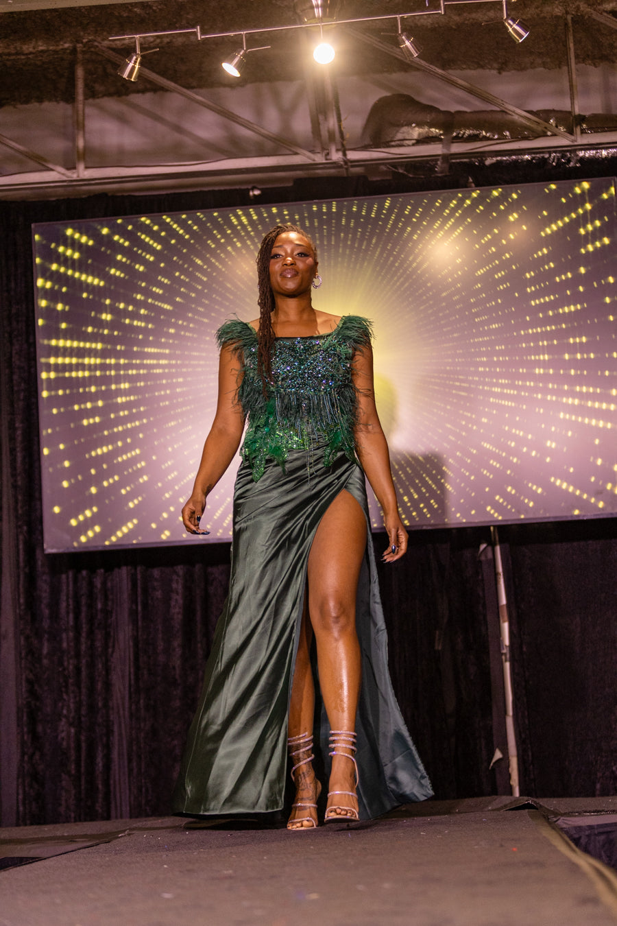 Emerald Luxe Slit Gown