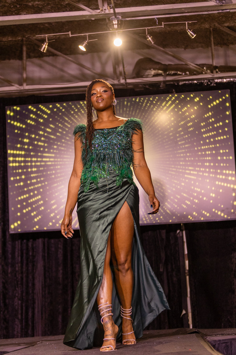 Emerald Luxe Slit Gown