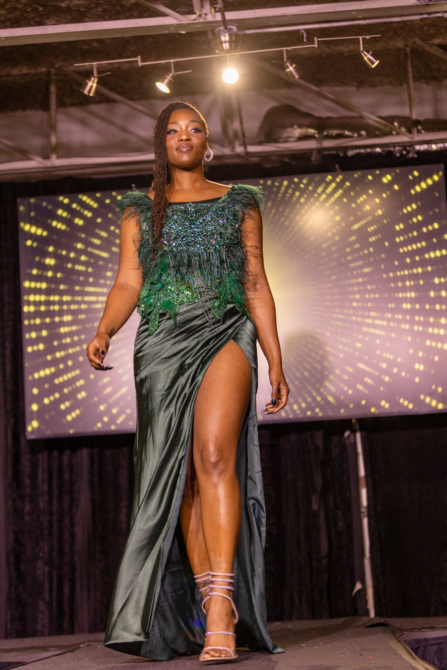Emerald Luxe Slit Gown