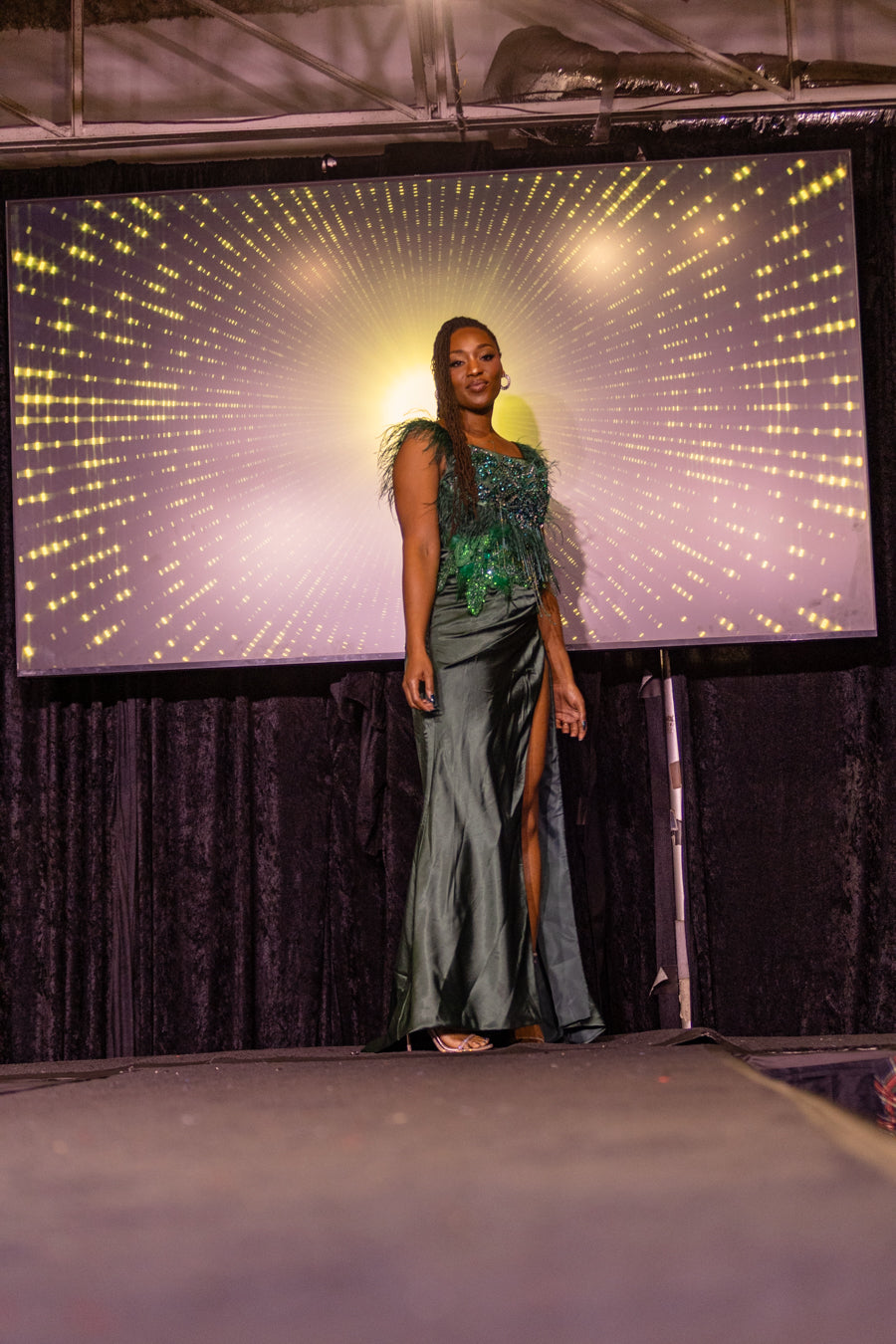 Emerald Luxe Slit Gown
