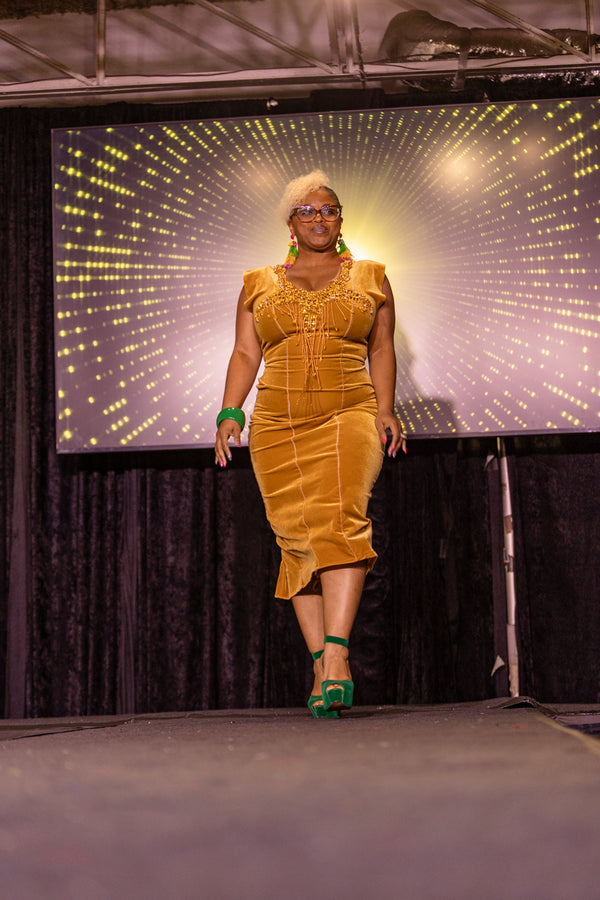 Golden Honey Midi Dress