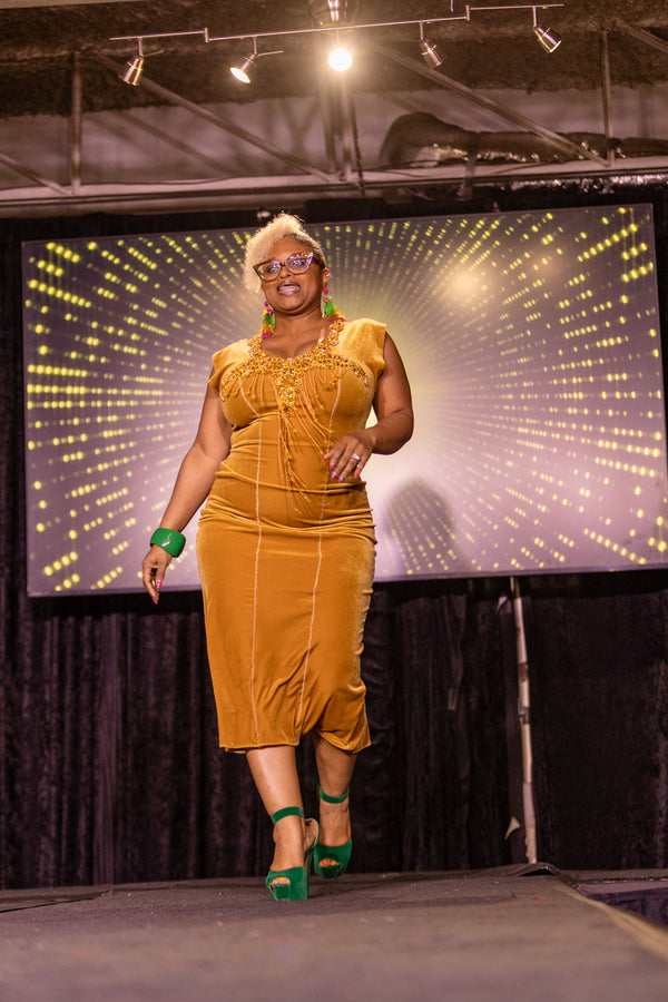 Golden Honey Midi Dress
